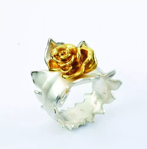 Designerschmuck Rose Silber Gold